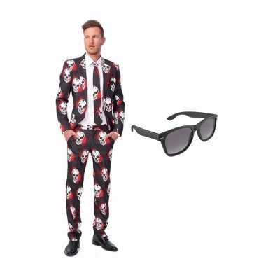 Carnavalskleding schedel print heren carnavalscarnavalskleding (m) gr