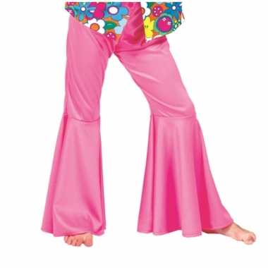 Roze hippie broek kind carnavalskleding
