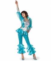 Babba disco carnavalskleding blauw zilver