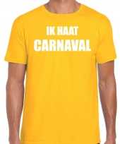 Carnavalskleding shirt geel heren ik haat carnavalskleding