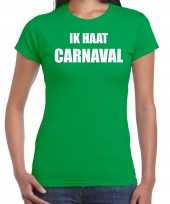 Carnavalskleding shirt groen dames ik haat carnavalskleding