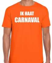 Carnavalskleding shirt orane heren ik haat carnavalskleding