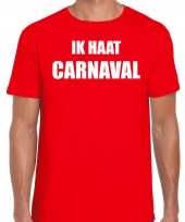 Carnavalskleding shirt rood heren ik haat carnavalskleding