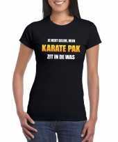 Fun t-shirt karatecarnavalscarnavalskleding was zwart dames