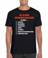 Halloween heren shirt checklist zwart carnavalskleding