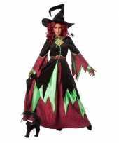 Heksen carnavalskleding rood groen dames
