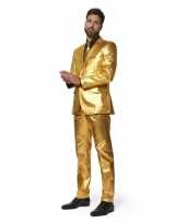 Heren carnavalskledingcarnavalskleding goud stropdas business suit
