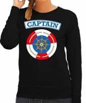 Kapitein captain carnavalskleding trui zwart dames
