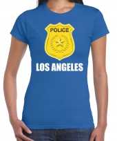 Los angeles politie police embleem t-shirt blauw dames carnavalskleding