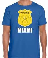 Miami police politie embleem t shirt blauw heren carnavalskleding