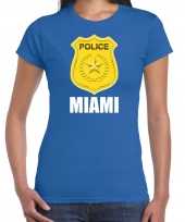 Miami politie police embleem t shirt blauw dames carnavalskleding