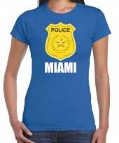 Miami politie police embleem t-shirt blauw dames carnavalskleding