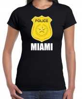 Miami politie police embleem t shirt zwart dames carnavalskleding