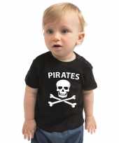 Piraten t-shirt carnavalskleding zwart peuters ongen meise