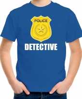 Politie police embleem detective t-shirt blauw kinderen carnavalskleding