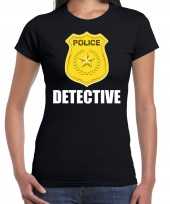 Politie police embleem detective t-shirt zwart dames carnavalskleding