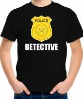 Politie police embleem detective t shirt zwart kinderen carnavalskleding