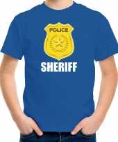 Politie police embleem sheriff t-shirt blauw kinderen carnavalskleding