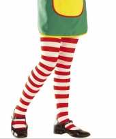 Rood witte kinder panty carnavalskleding