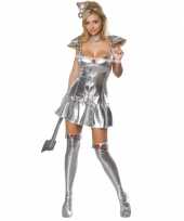 Sexy zilveren blikken vrouw carnavalskleding