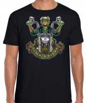 Zombie biker horror shirt zwart heren carnavalskleding